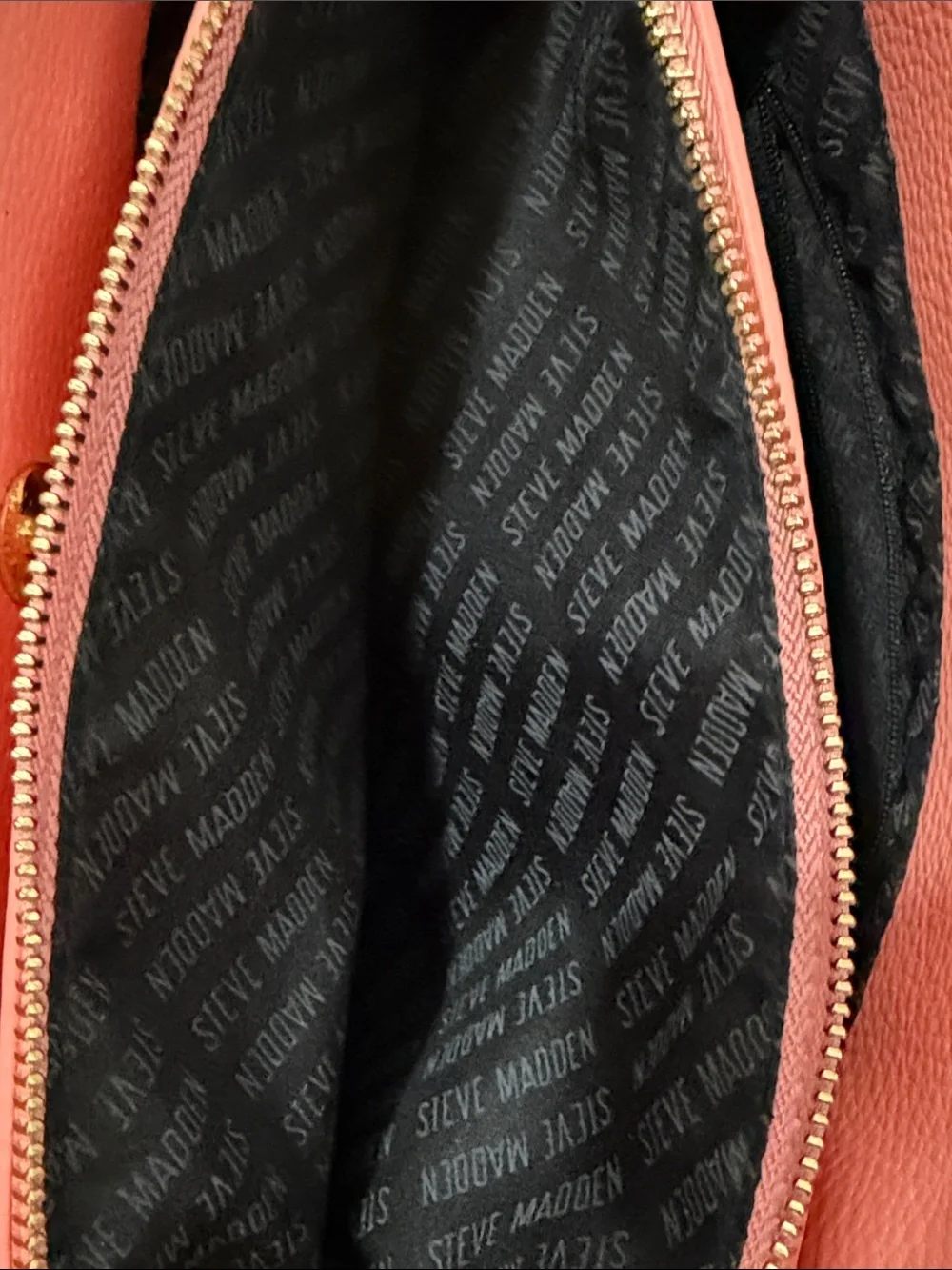 Steve Madden Coral Pink Pebbled Satchel with Strap & Pouch